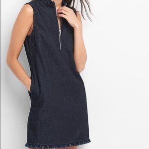 GAP Denim Mock Neck Zipper Dress Small NWT